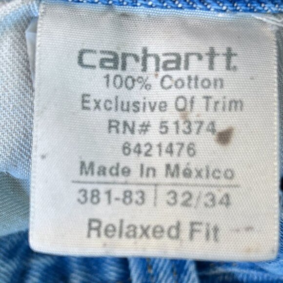 Carhartt Men's Relaxed Fit Denim Straight Jeans Medium Wash Size 32x34 - Picture 4 of 9
